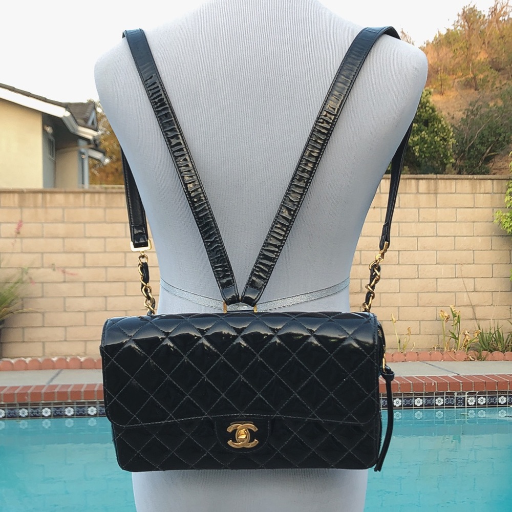 Chanel metalasse quilted patent leather backpack - Picture 2 of 8
